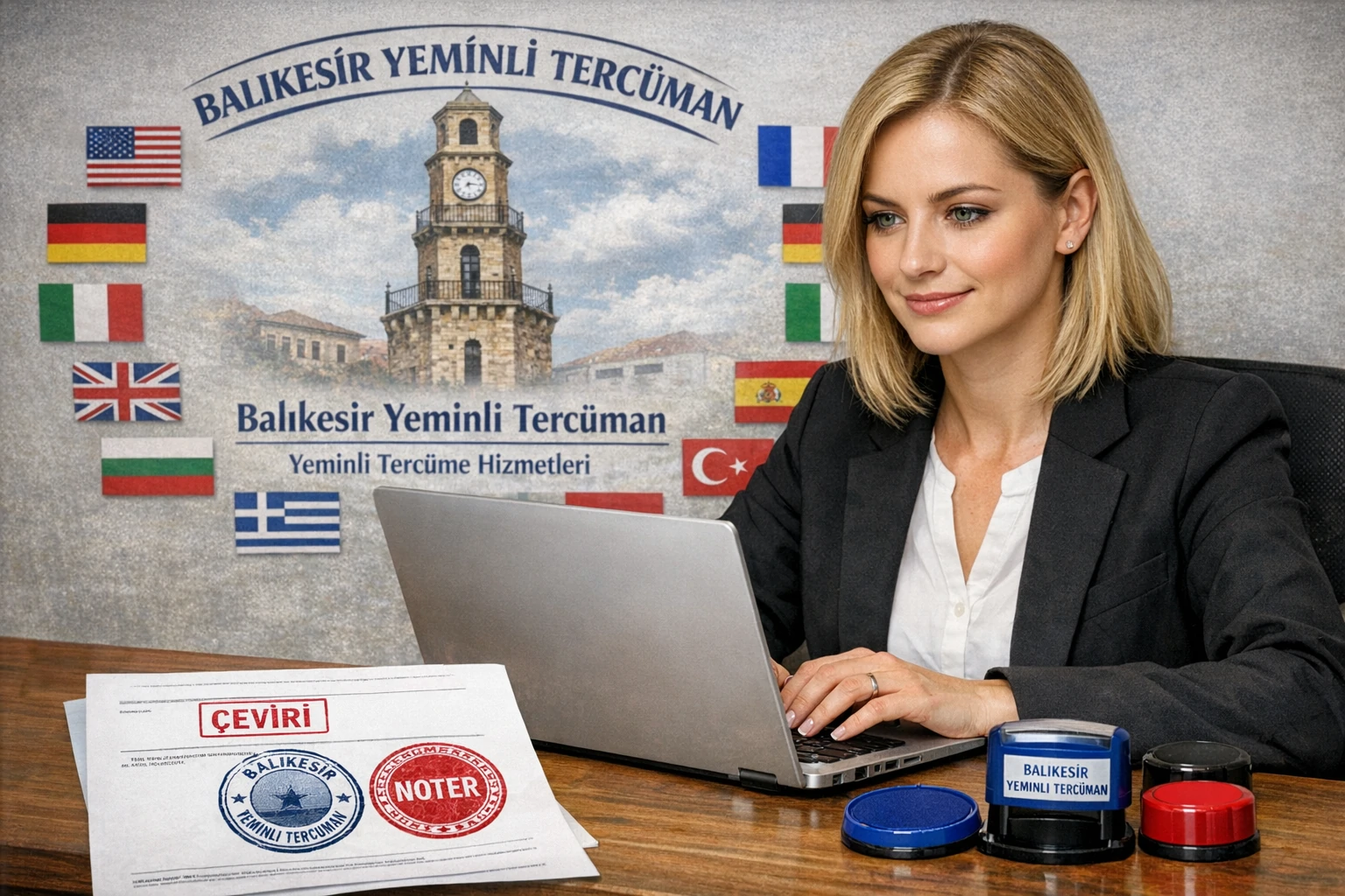 Balıkesir yeminli tercüme bürosu ofisinde çalışan profesyonel tercümanlar.